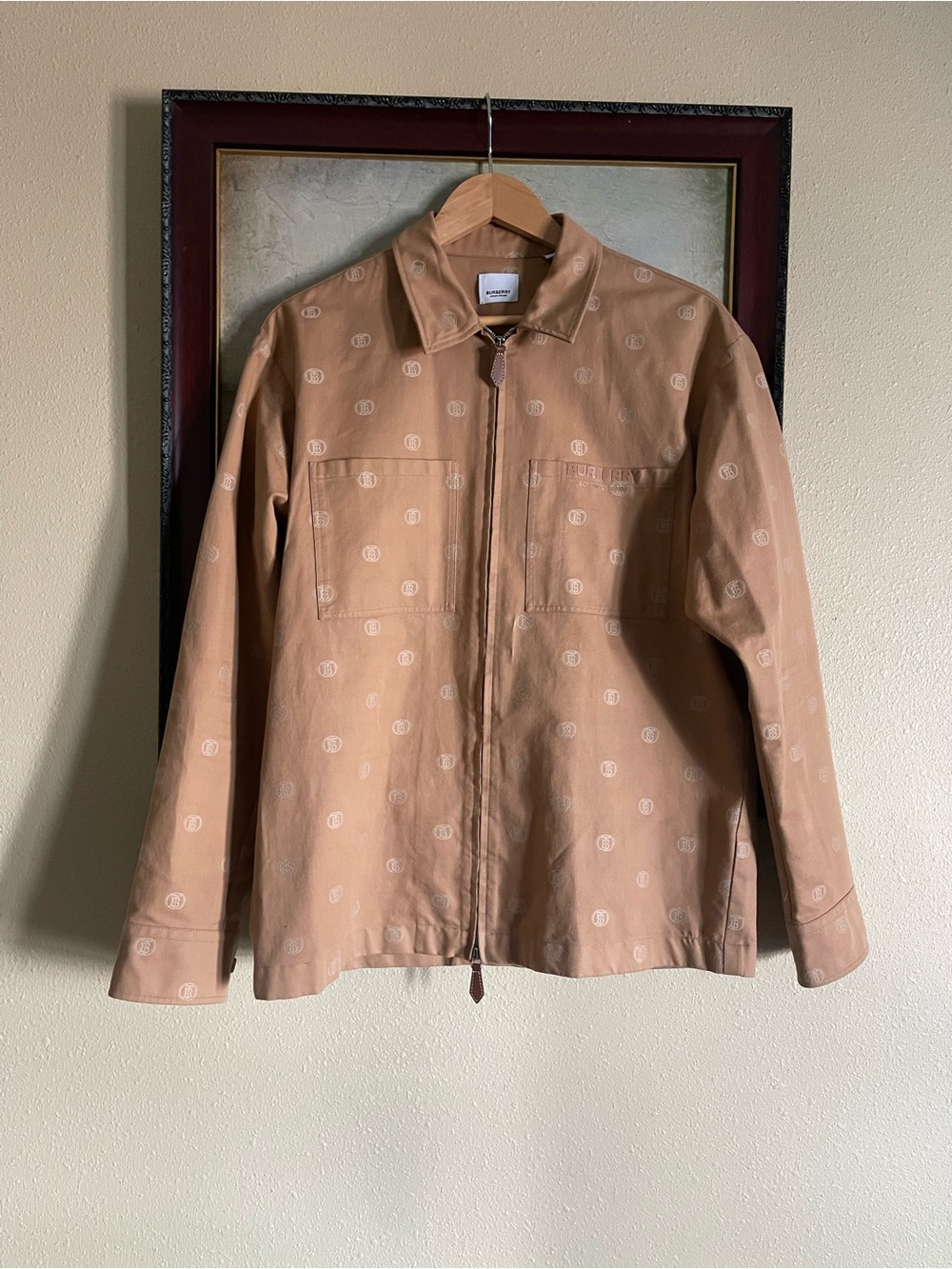 Burberry Tan Lightweight Zip Shirt Jacket
